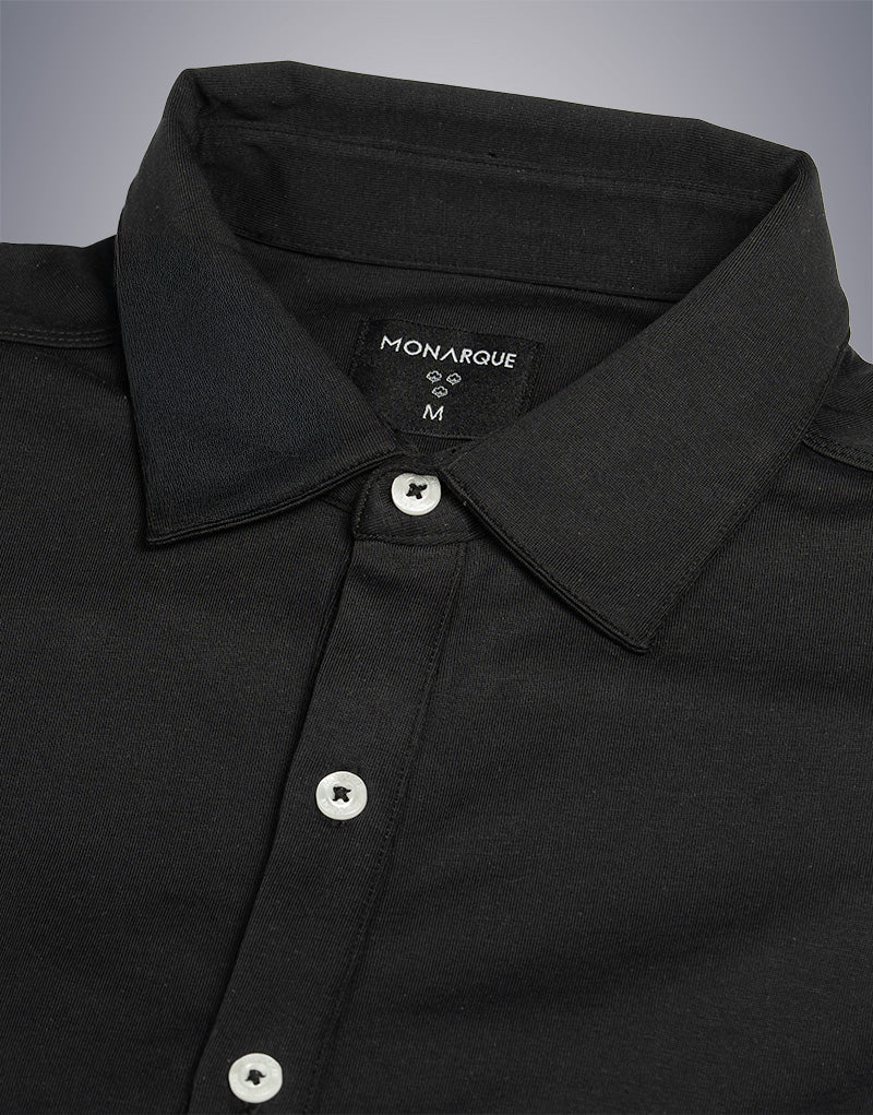 CHEMISE HYBRIDE COTON PIMA MONARQUE - Noir