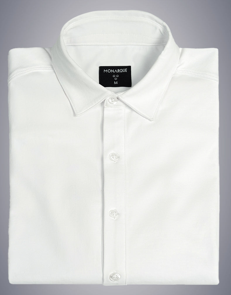 CHEMISE HYBRIDE COTON PIMA MONARQUE - Blanc