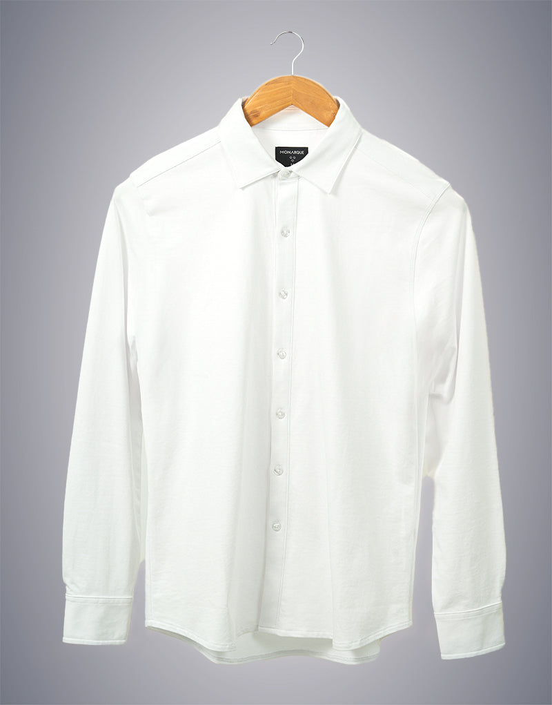 CHEMISE HYBRIDE COTON PIMA MONARQUE - Blanc