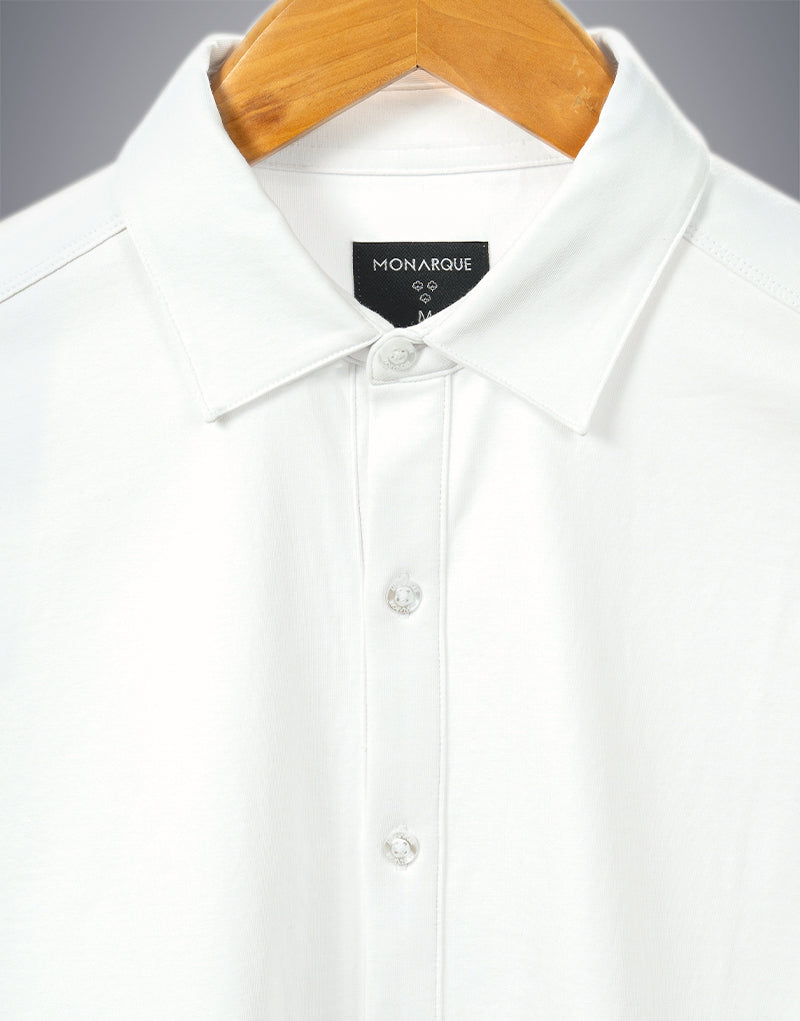 CHEMISE HYBRIDE COTON PIMA MONARQUE - Blanc
