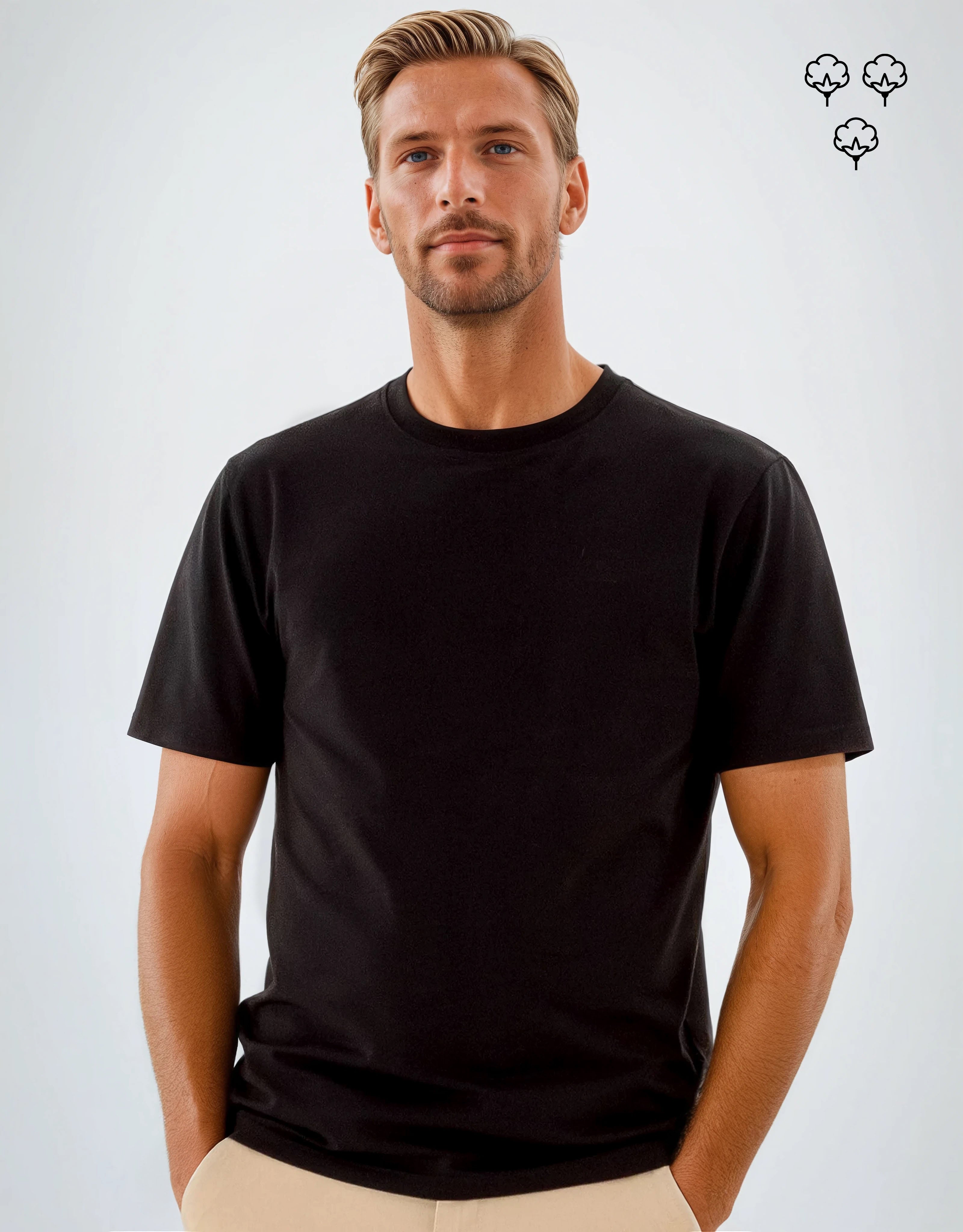 T-SHIRT 200 GRAMMES MONARQUE COTON PIMA NOIR