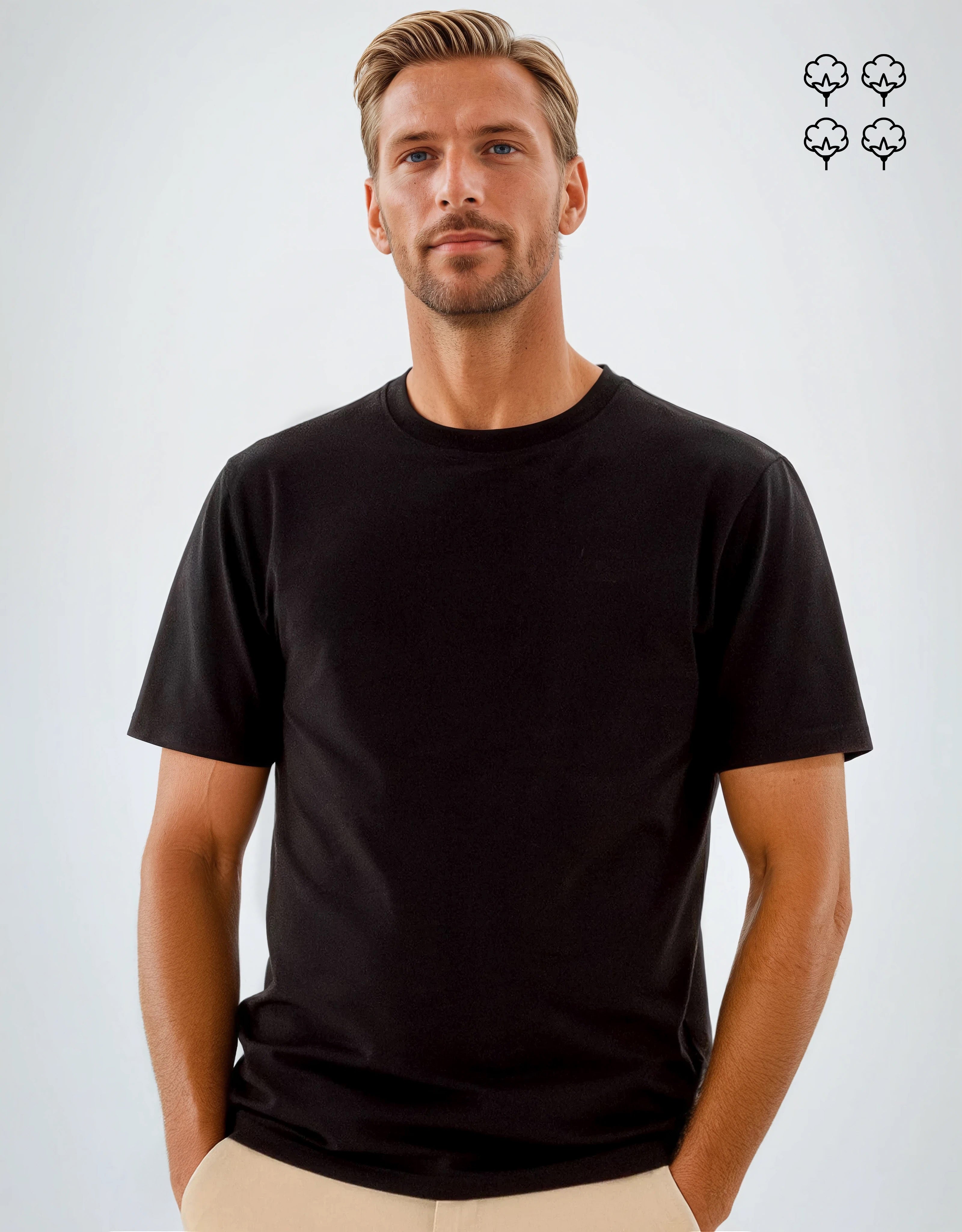 T-SHIRT 220 GRAMMES MONARQUE COTON PIMA NOIR