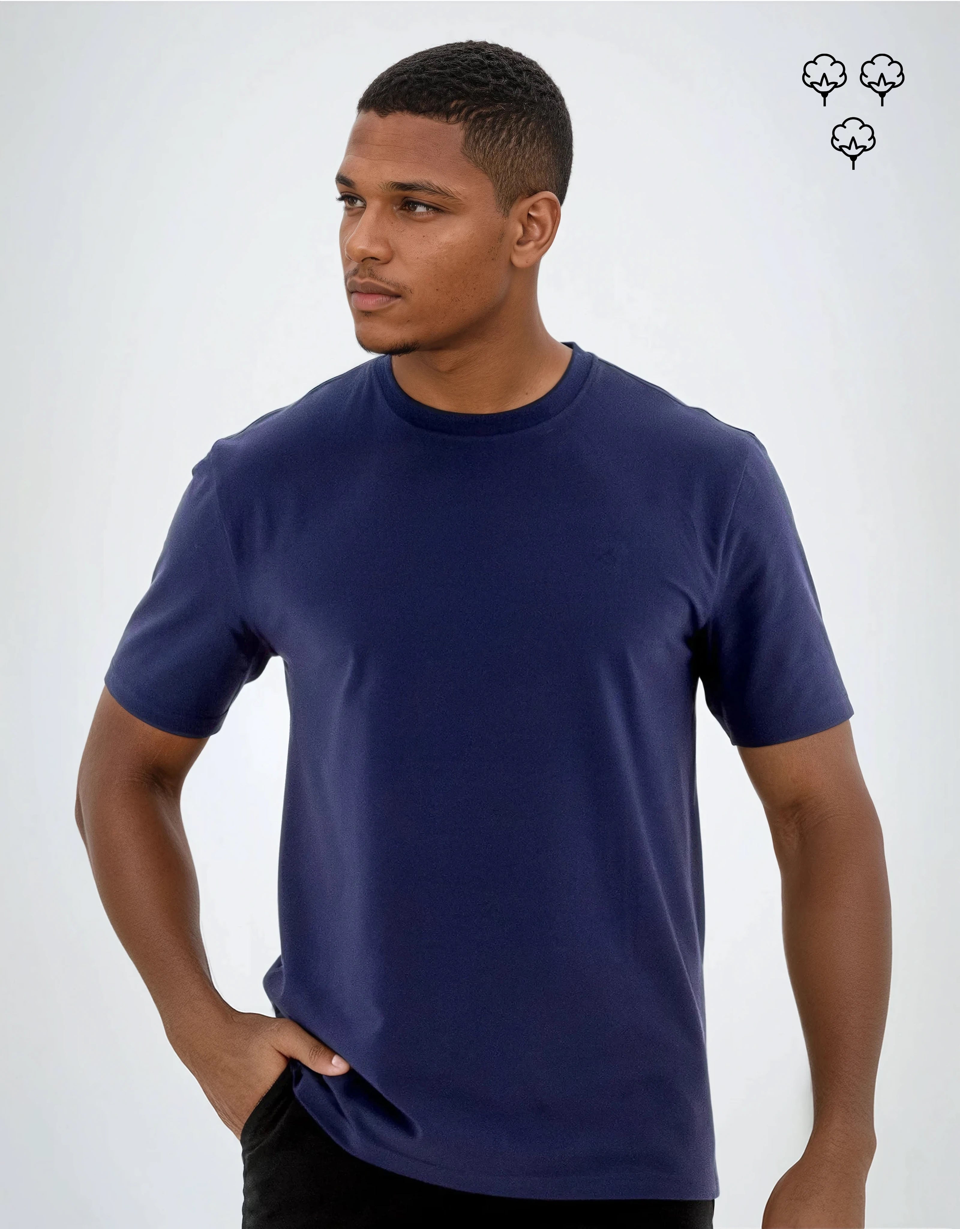 T-SHIRT 200 GRAMMES MONARQUE COTON PIMA BLEU MARINE
