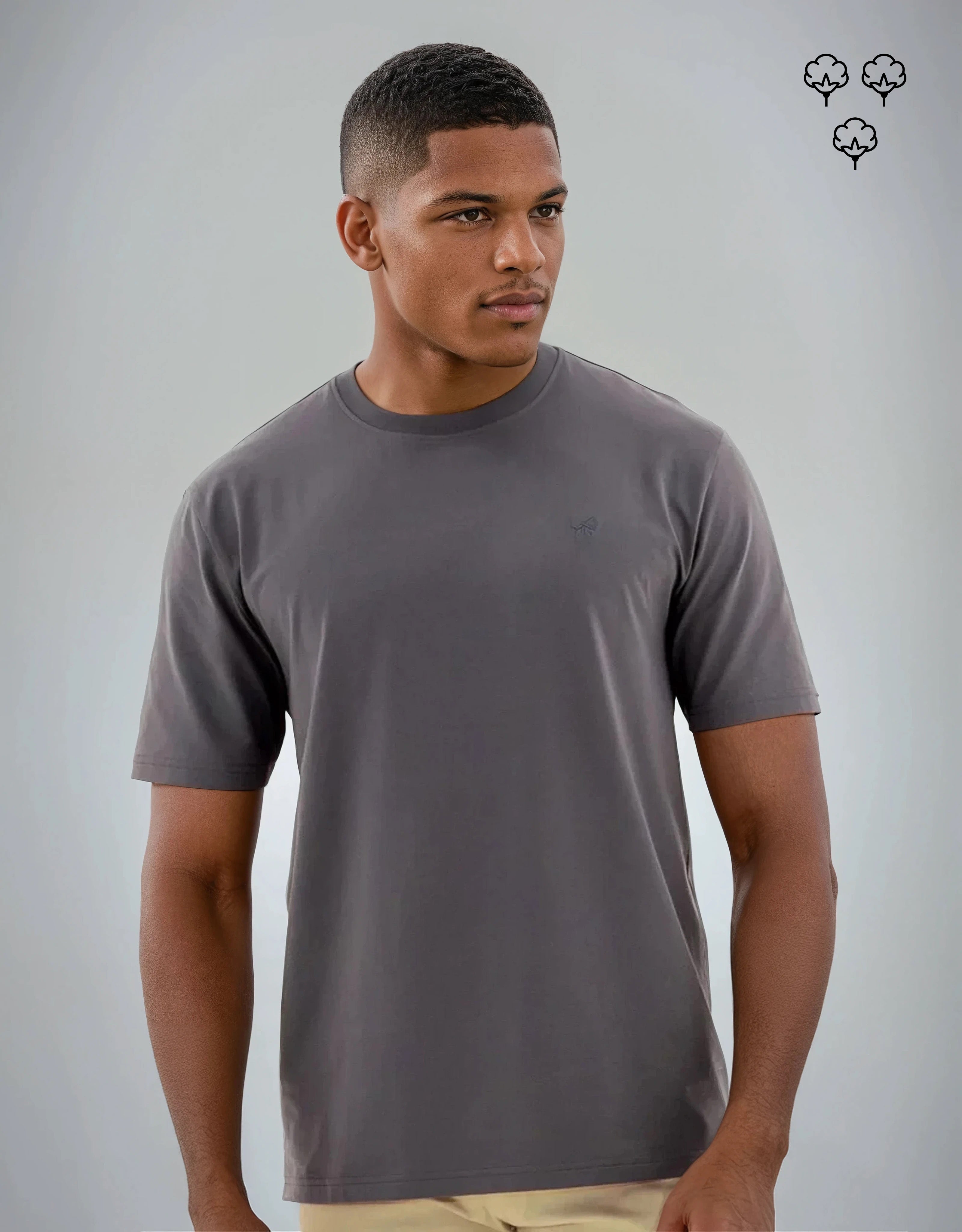 T-SHIRT 200 GRAMMES MONARQUE COTON PIMA GRIS ANTHRACITE