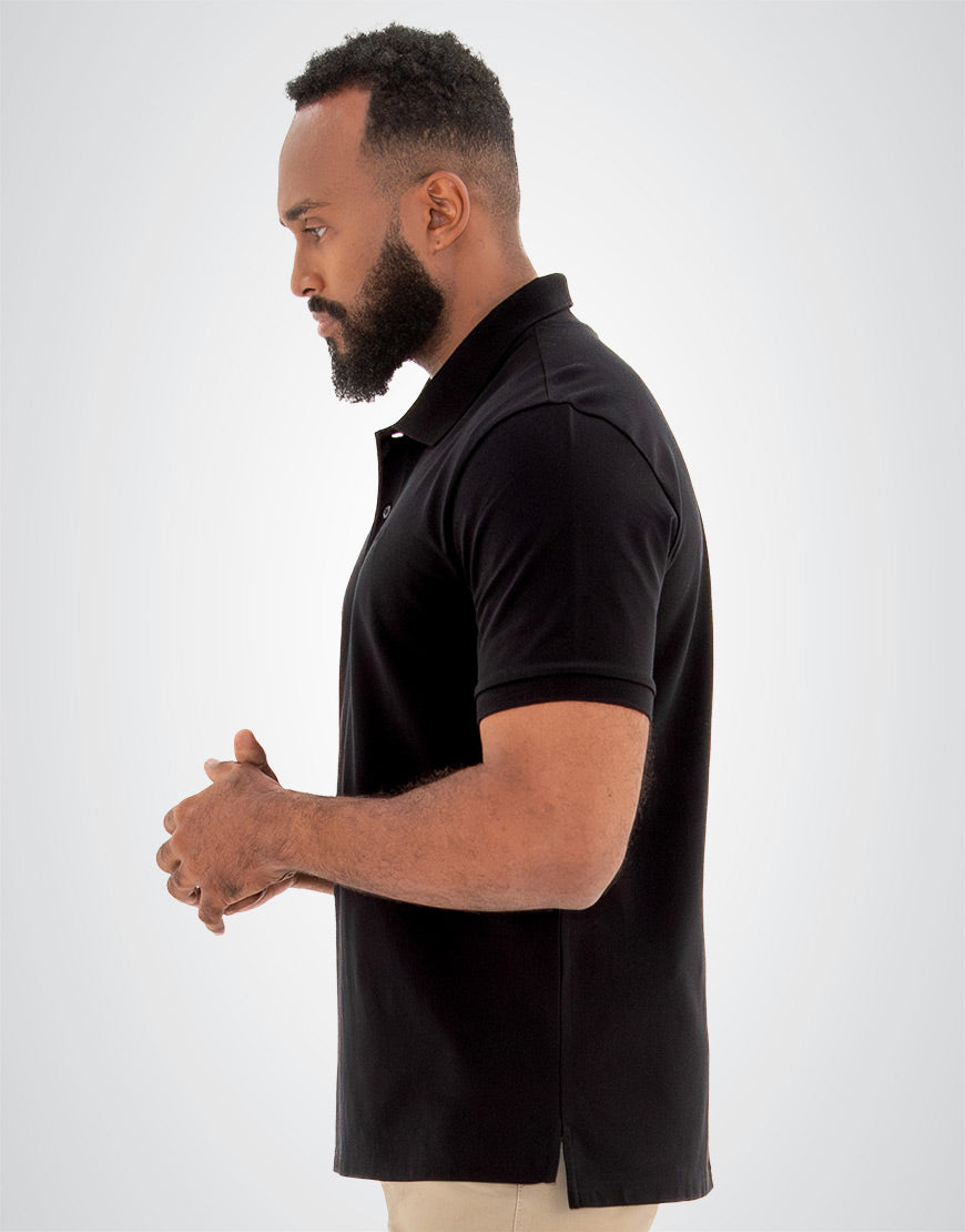 POLO PIQUÉ MONARQUE COTON PIMA NOIR