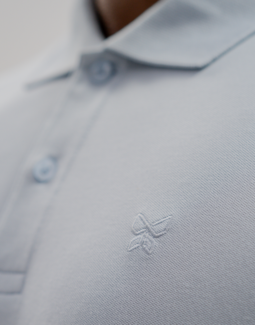 POLO PIQUÉ MONARQUE COTON PIMA BLEU CLAIR