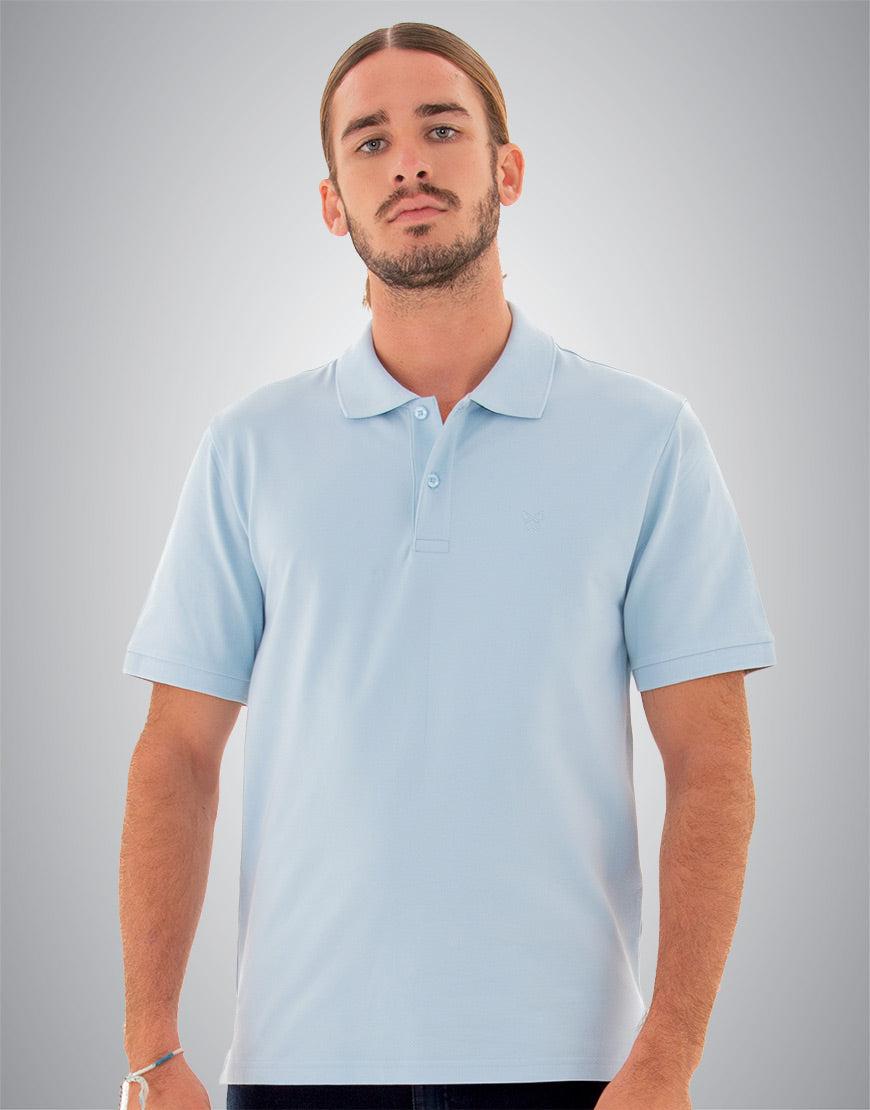 POLO PIQUÉ MONARQUE COTON PIMA BLEU CLAIR