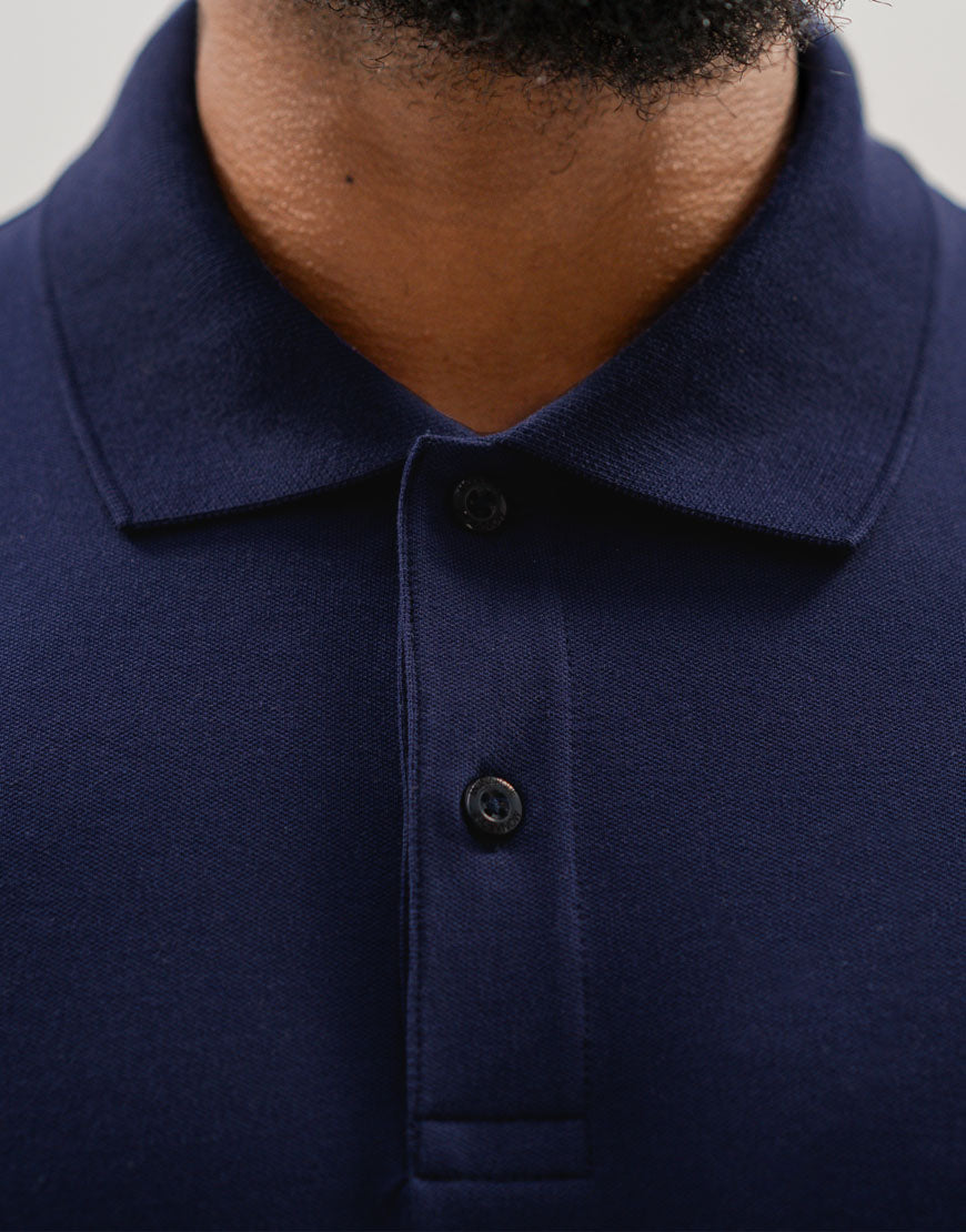POLO PIQUÉ MONARQUE COTON PIMA BLEU MARINE