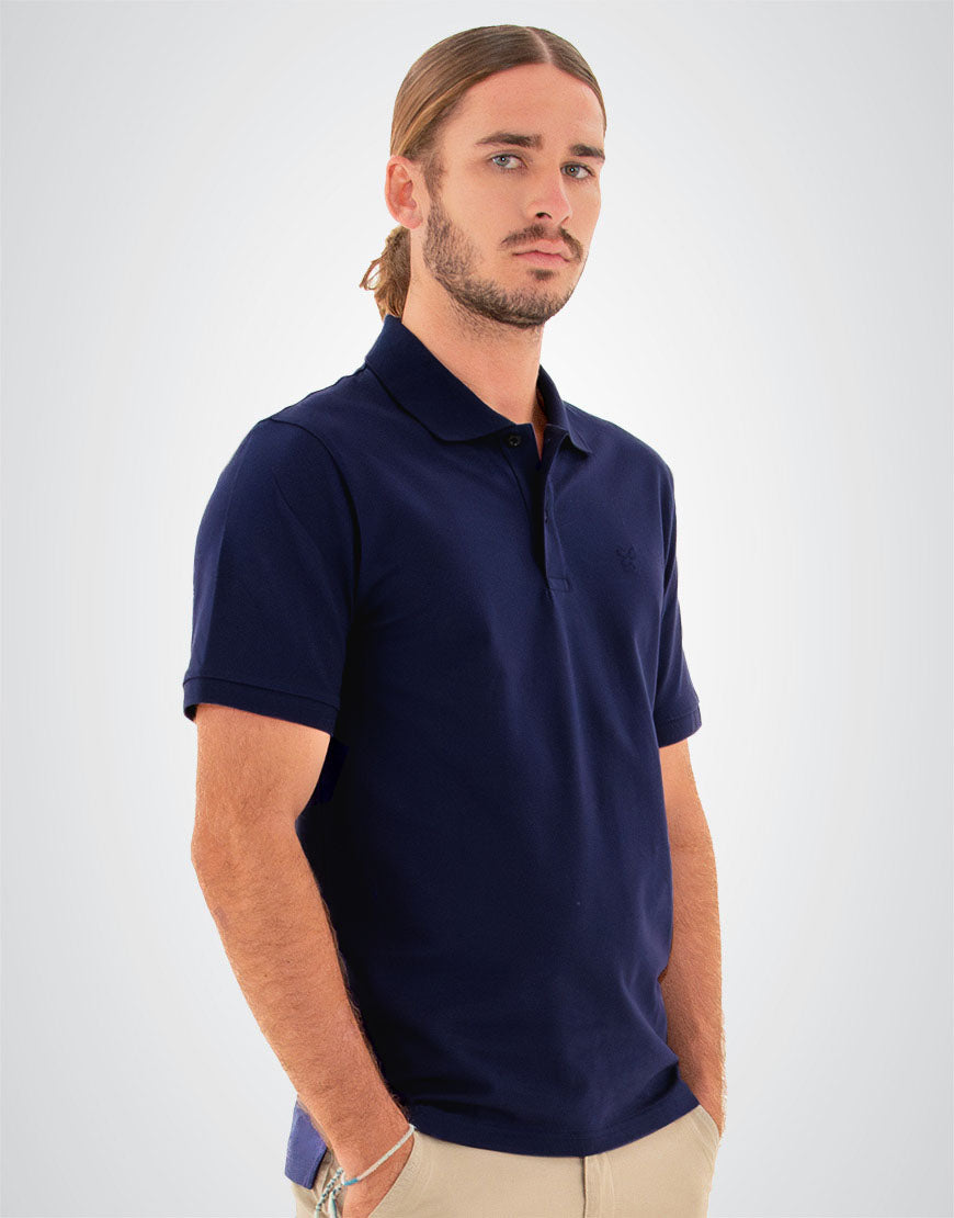 POLO PIQUÉ MONARQUE COTON PIMA BLEU MARINE