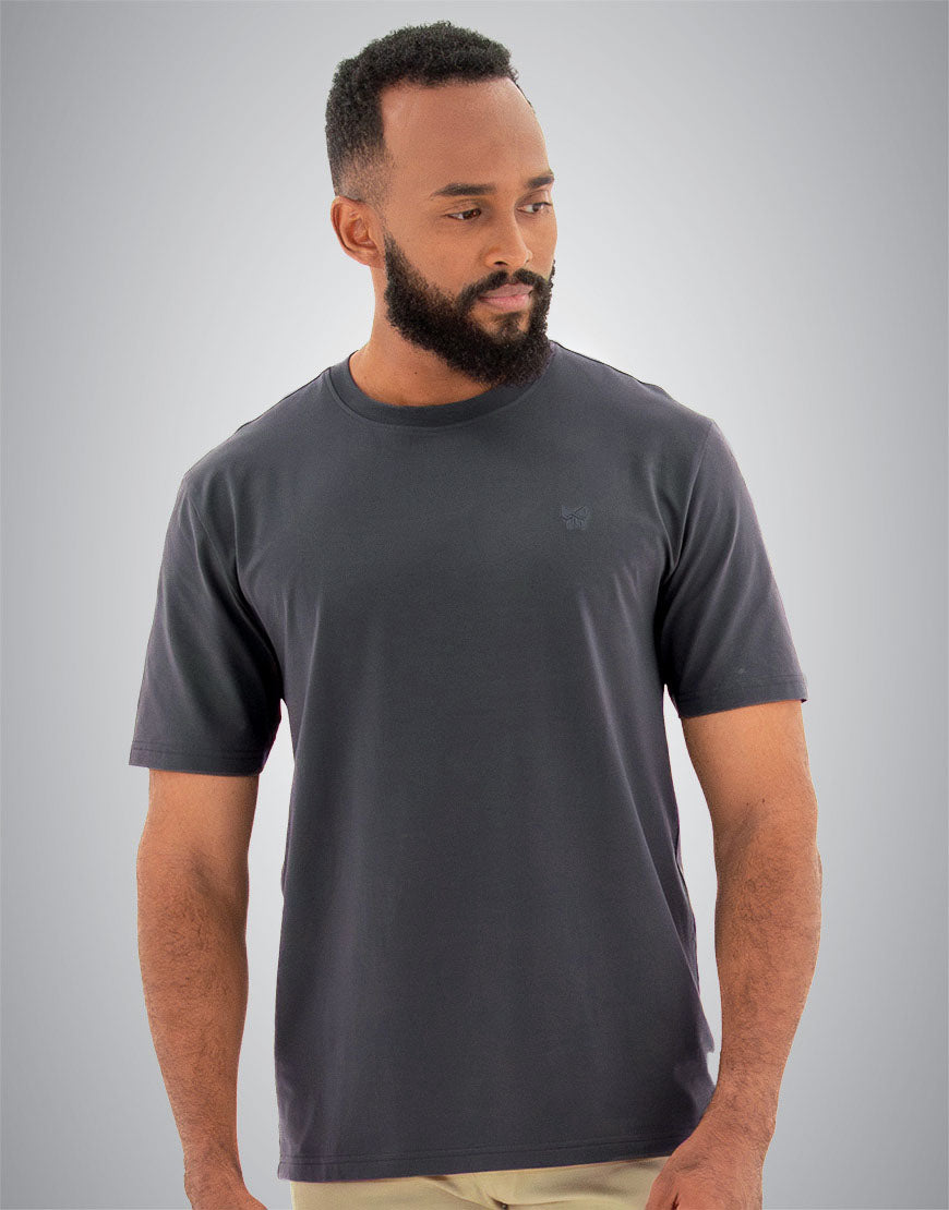T-SHIRT 200 GRAMMES MONARQUE COTON PIMA GRIS ANTHRACITE