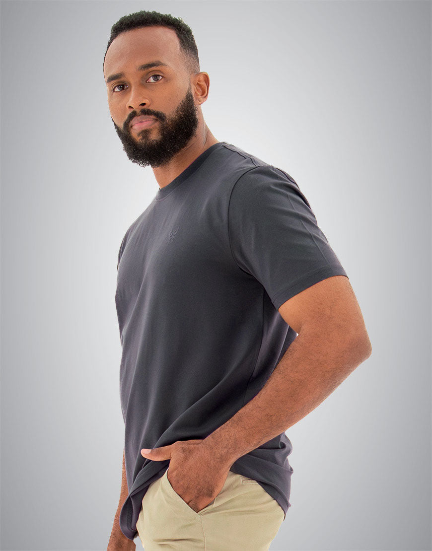 T-SHIRT 200 GRAMMES MONARQUE COTON PIMA GRIS ANTHRACITE