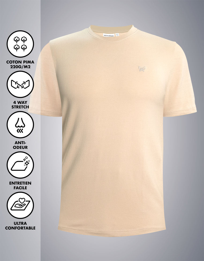T-SHIRT 220 GRAMMES MONARQUE COTON PIMA ECRU