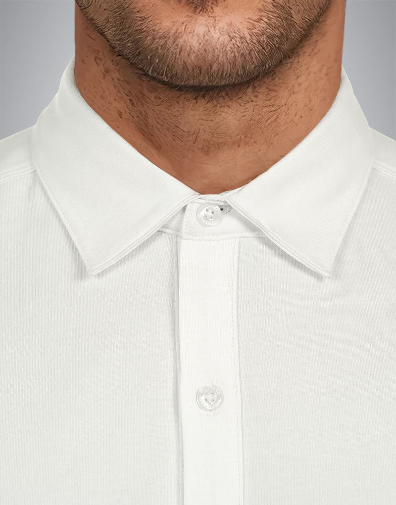 CHEMISE HYBRIDE COTON PIMA MONARQUE - Blanc